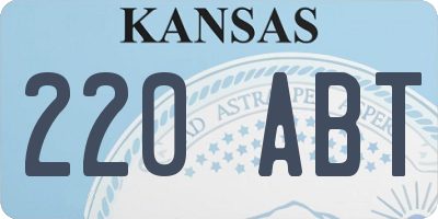 KS license plate 220ABT