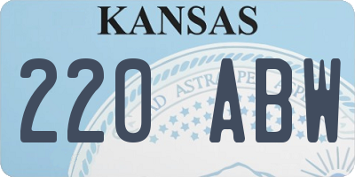 KS license plate 220ABW