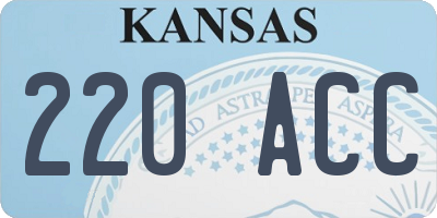 KS license plate 220ACC