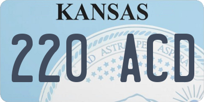 KS license plate 220ACD