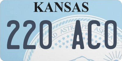 KS license plate 220ACO