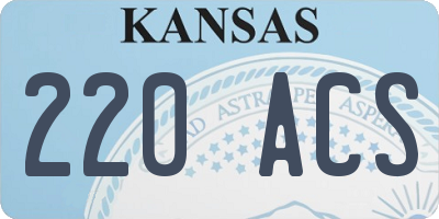 KS license plate 220ACS