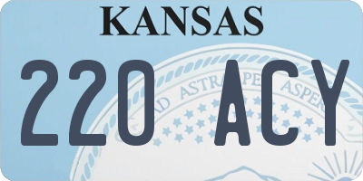 KS license plate 220ACY