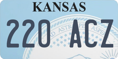 KS license plate 220ACZ