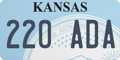KS license plate 220ADA