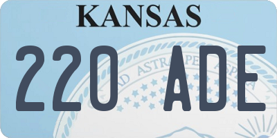 KS license plate 220ADE