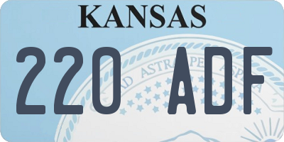 KS license plate 220ADF