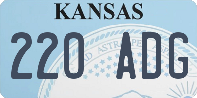 KS license plate 220ADG