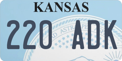 KS license plate 220ADK
