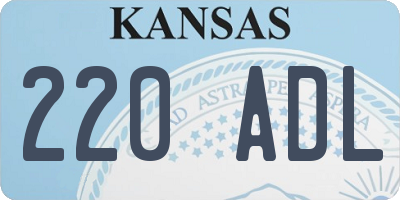 KS license plate 220ADL
