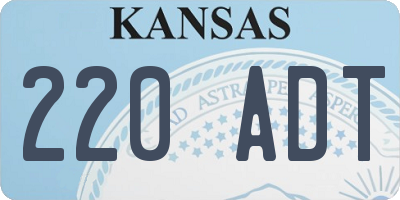 KS license plate 220ADT