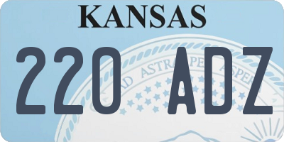 KS license plate 220ADZ