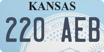 KS license plate 220AEB