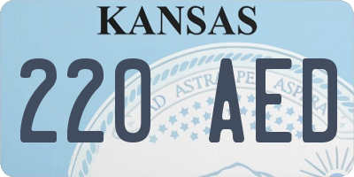 KS license plate 220AED