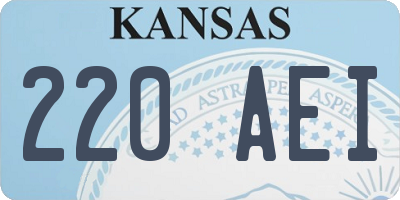 KS license plate 220AEI