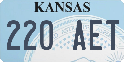 KS license plate 220AET