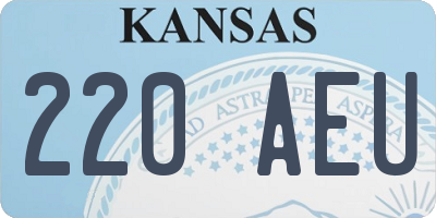 KS license plate 220AEU