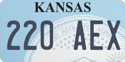 KS license plate 220AEX