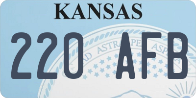 KS license plate 220AFB