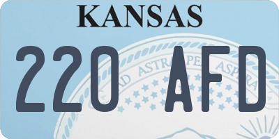 KS license plate 220AFD