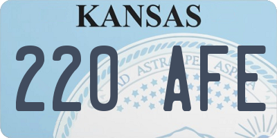 KS license plate 220AFE