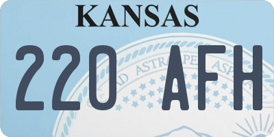 KS license plate 220AFH