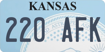 KS license plate 220AFK