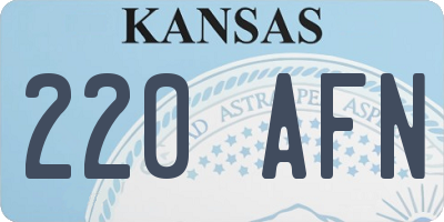 KS license plate 220AFN