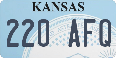 KS license plate 220AFQ