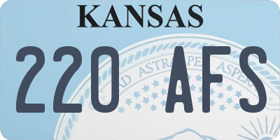 KS license plate 220AFS