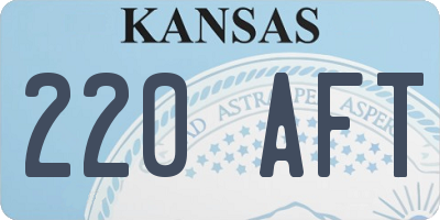 KS license plate 220AFT