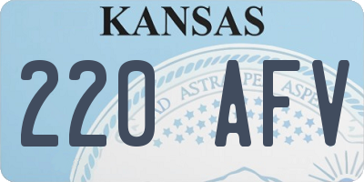 KS license plate 220AFV