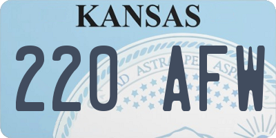 KS license plate 220AFW
