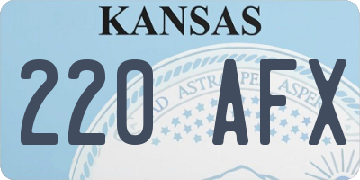 KS license plate 220AFX