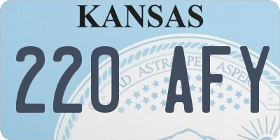 KS license plate 220AFY