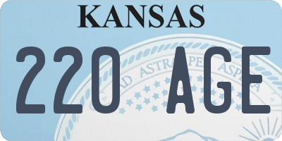 KS license plate 220AGE