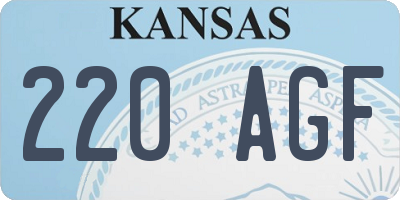 KS license plate 220AGF