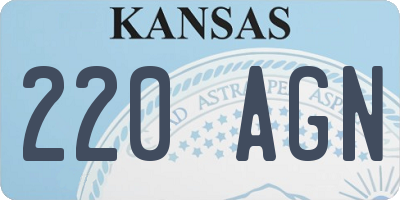 KS license plate 220AGN