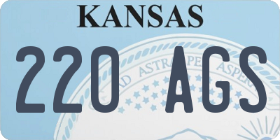 KS license plate 220AGS