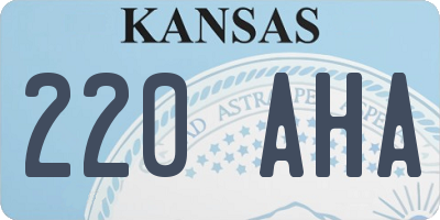 KS license plate 220AHA