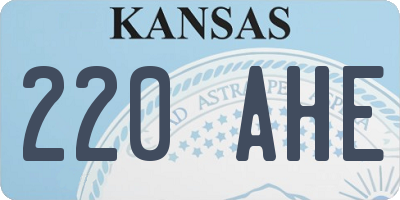 KS license plate 220AHE