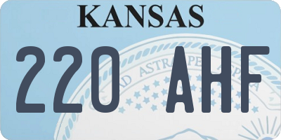 KS license plate 220AHF