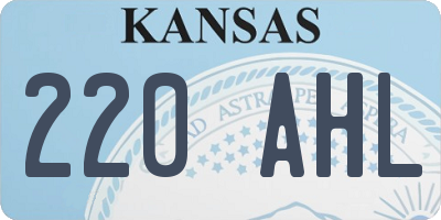 KS license plate 220AHL