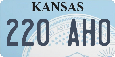 KS license plate 220AHO
