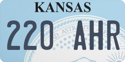 KS license plate 220AHR
