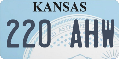 KS license plate 220AHW