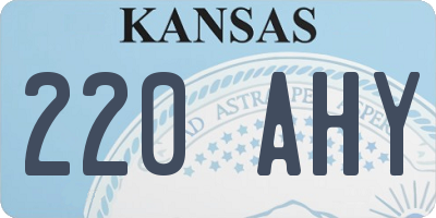 KS license plate 220AHY