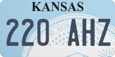KS license plate 220AHZ