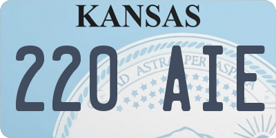 KS license plate 220AIE
