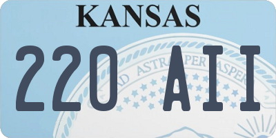 KS license plate 220AII